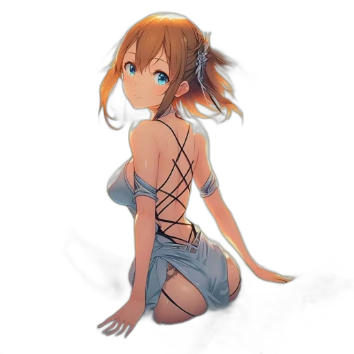dress, creature, staff, robot transparent PNG cut-out