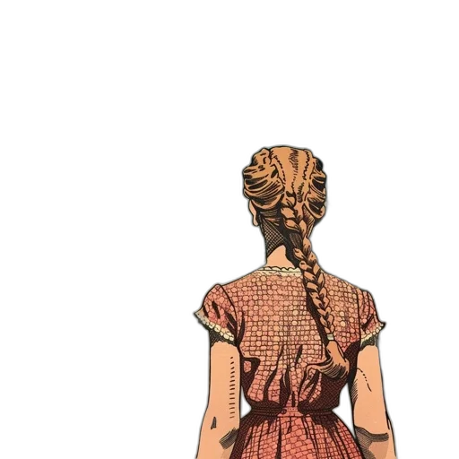 dress, hair, staff, face transparent PNG cut-out