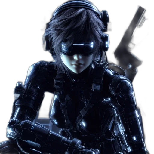 robot, weapon, cyberpunk, concept art transparent PNG cut-out