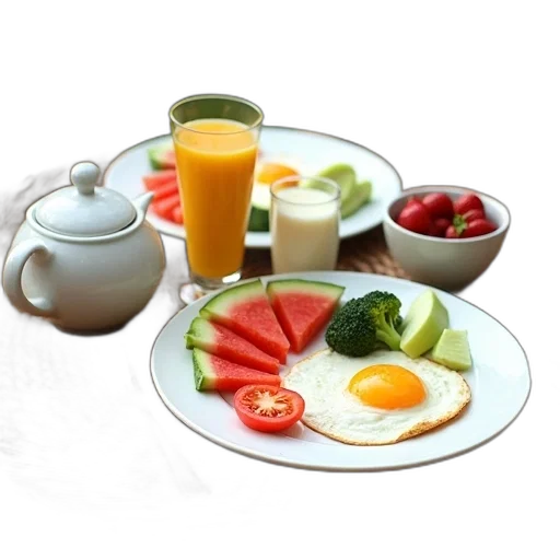 food, 3d render, photorealistic, round transparent PNG cut-out