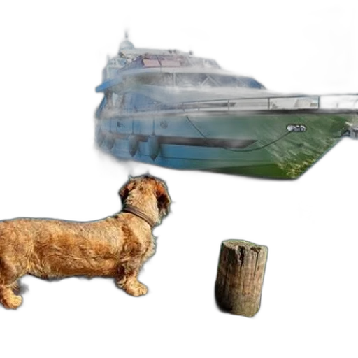 photorealistic, 3d render, fluffy, dog transparent PNG cut-out