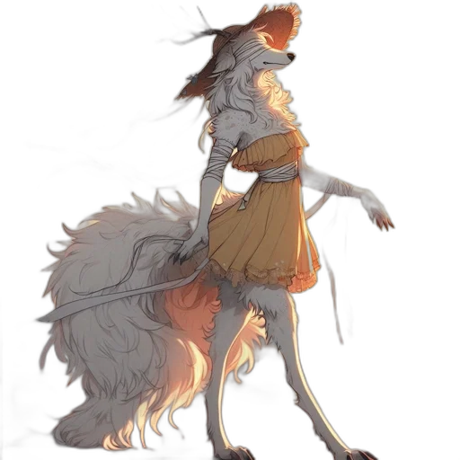 dress, staff, creature, animal transparent PNG cut-out