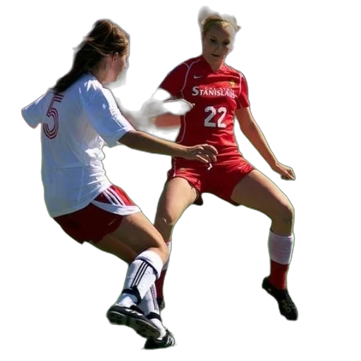 two, female, soccer, players transparent PNG cut-out
