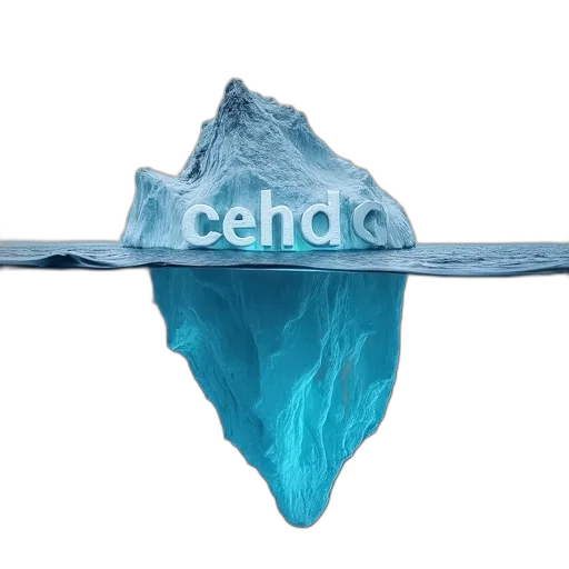3d render, iceberg, word, iceland transparent PNG cut-out