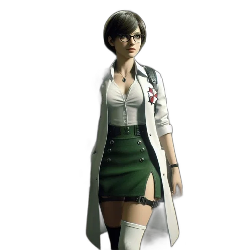 jacket, staff, concept art, 3d render transparent PNG cut-out