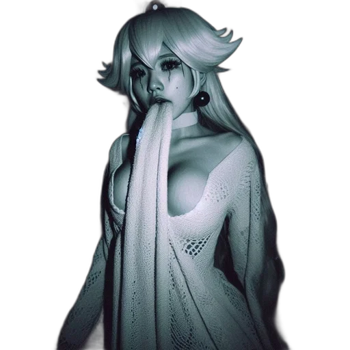 dress, mask, creature, staff transparent PNG cut-out