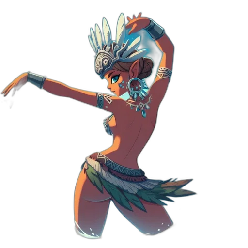 mask, staff, creature, concept art transparent PNG cut-out