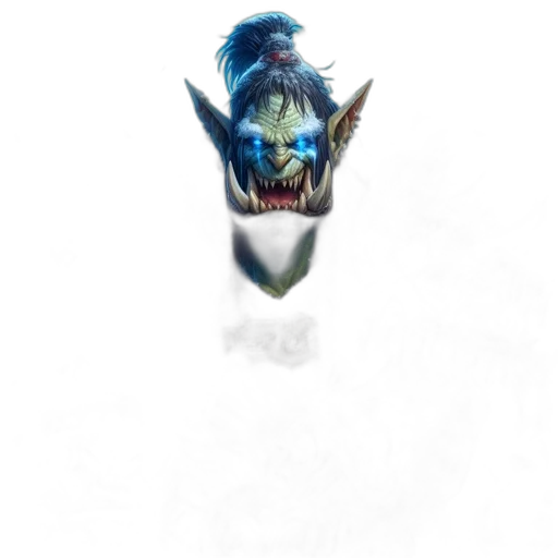 mask, dragon, creature, staff transparent PNG cut-out