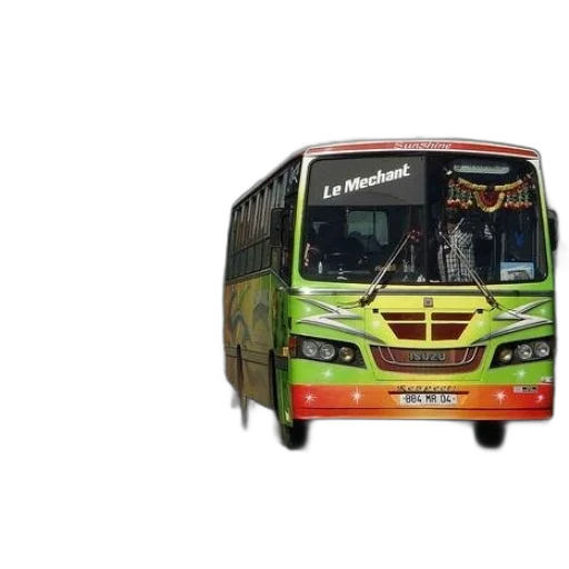 3d render, photorealistic, colorful, bus transparent PNG cut-out