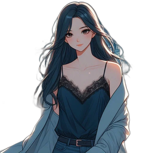 dress, jacket, jewelry, fantasy art transparent PNG cut-out