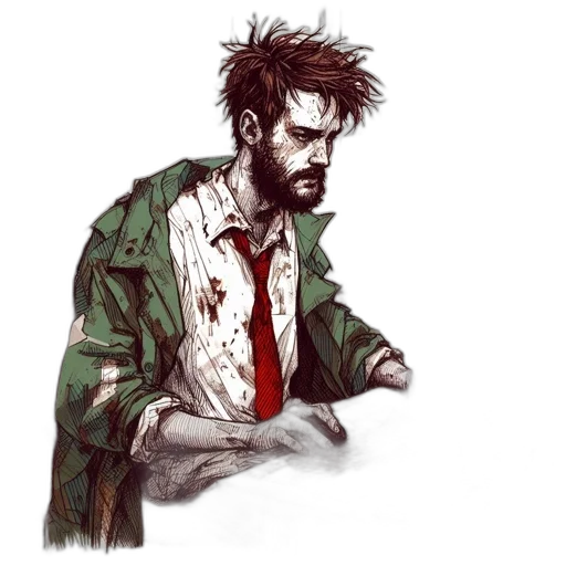 jacket, comic book art, concept art, cyberpunk transparent PNG cut-out