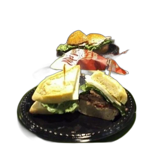 food, photorealistic, sandwich, black transparent PNG cut-out