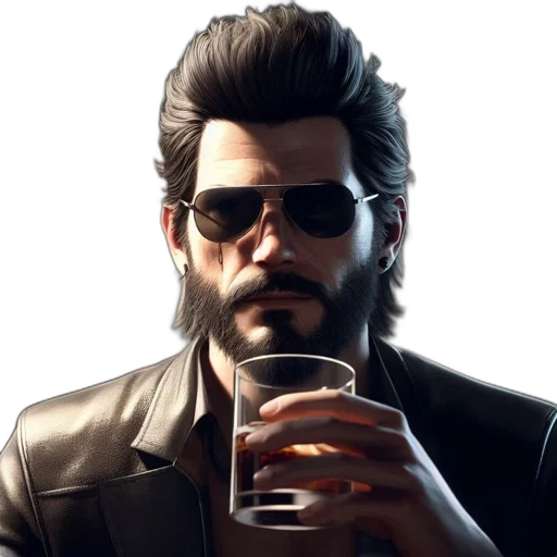 jacket, face, concept art, cyberpunk transparent PNG cut-out
