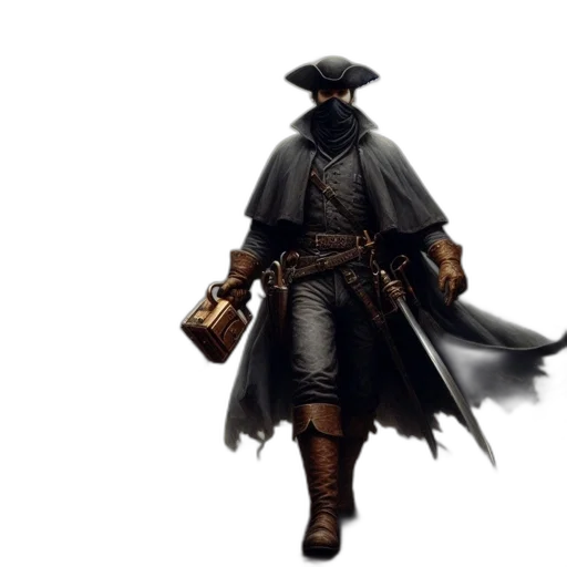 staff, jacket, mask, hat transparent PNG cut-out