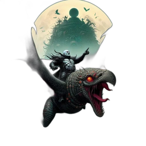 dragon, creature, staff, concept art transparent PNG cut-out
