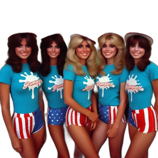 staff, five, women, pose transparent PNG cut-out