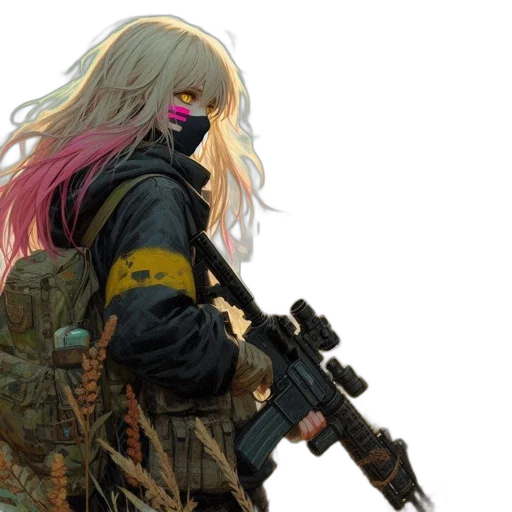 weapon, hair, animal, face transparent PNG cut-out