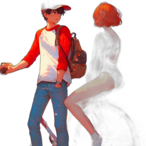 jacket, hat, dress, staff transparent PNG cut-out