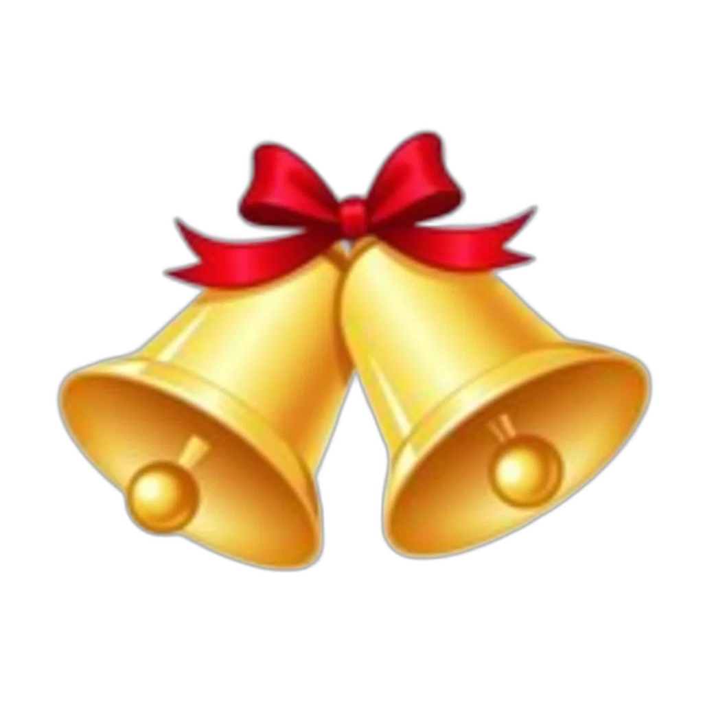pair, golden, bells, red transparent PNG cut-out