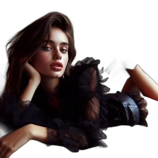 face, jacket, dress, jewelry transparent PNG cut-out