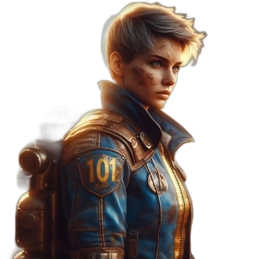 jacket, face, concept art, cyberpunk transparent PNG cut-out