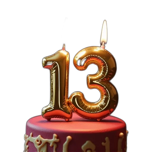 3d render, 13th, birthday, cap transparent PNG cut-out