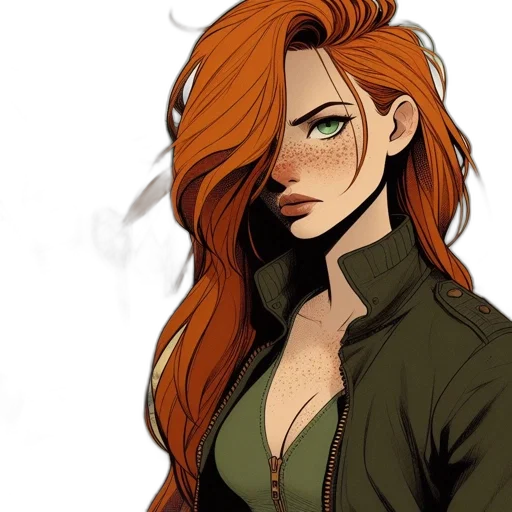 jacket, staff, comic book art, concept art transparent PNG cut-out