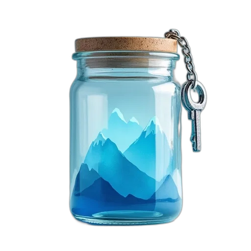 bottle, jewelry, 3d render, pixel art transparent PNG cut-out