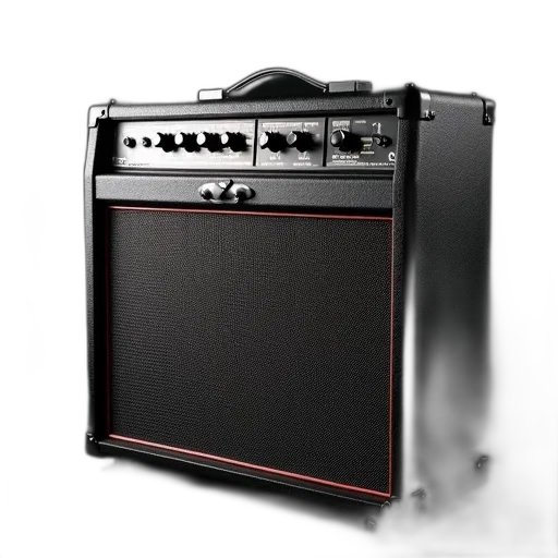black, electric, guitar, amplifier transparent PNG cut-out