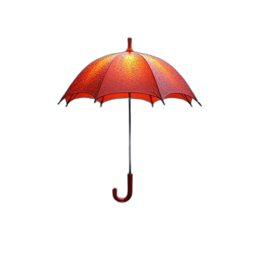 umbrella, staff, hat, 3d render transparent PNG cut-out