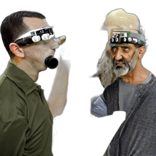 mask, cyberpunk, two, men transparent PNG cut-out