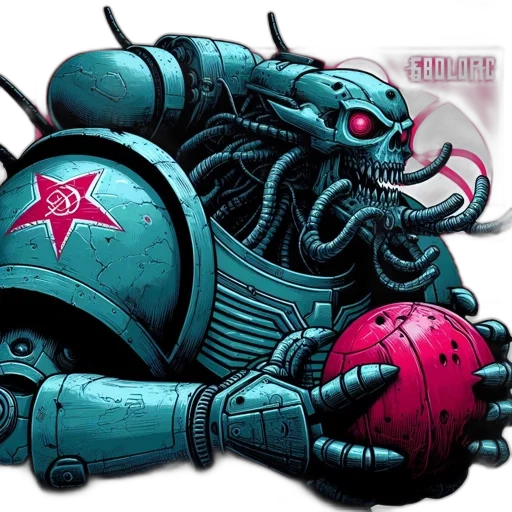 comic book art, concept art, imposing, turquoise-armored transparent PNG cut-out