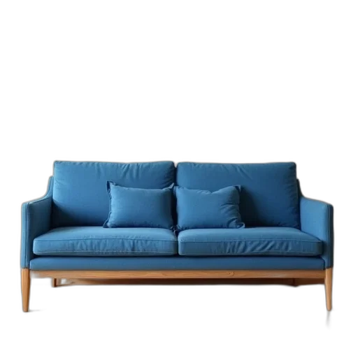 furniture, 3d render, photorealistic, blue transparent PNG cut-out
