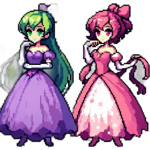 dress, pixel art, concept art, anime transparent PNG cut-out