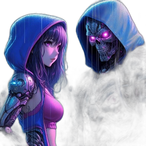 mask, concept art, cyberpunk, comic book art transparent PNG cut-out