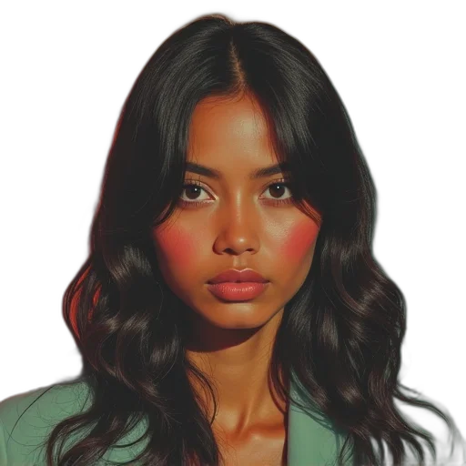 face, hair, photorealistic, oil painting transparent PNG cut-out