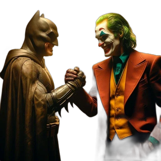 comic book art, concept art, batman, joker transparent PNG cut-out