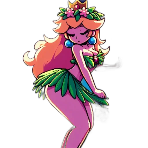 dress, flower, crown, concept art transparent PNG cut-out