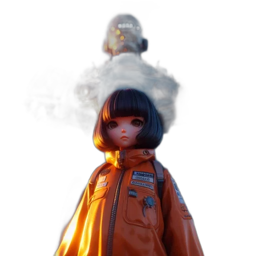 jacket, robot, mask, creature transparent PNG cut-out