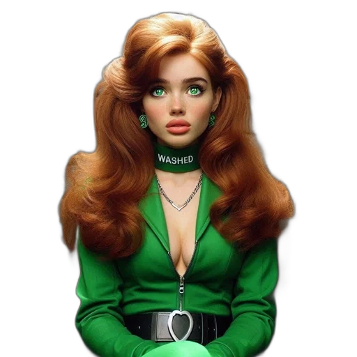 jewelry, hair, dress, comic book art transparent PNG cut-out