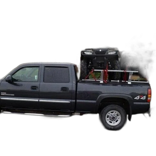 black, pickup, truck, two transparent PNG cut-out