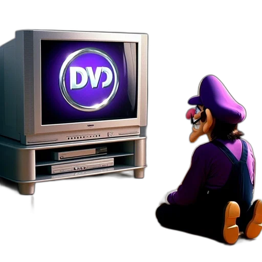 furniture, 3d render, waluigi, sits transparent PNG cut-out