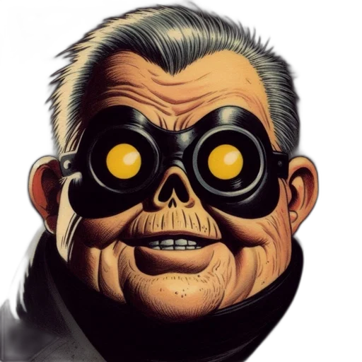 mask, face, robot, comic book art transparent PNG cut-out