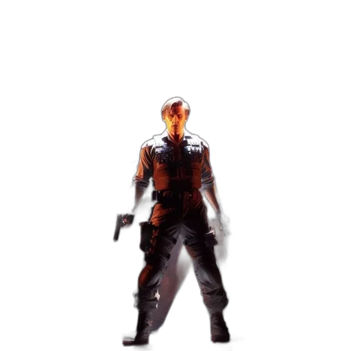 robot, jacket, weapon, mask transparent PNG cut-out