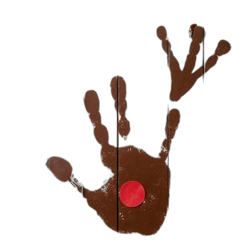 staff, 3d render, handprint, reindeer transparent PNG cut-out