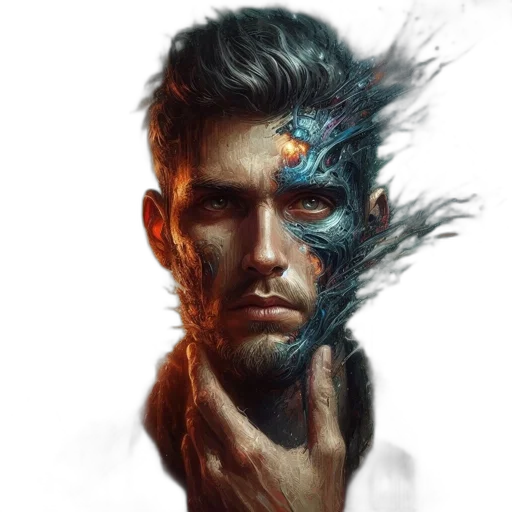 face, dragon, mask, fantasy art transparent PNG cut-out