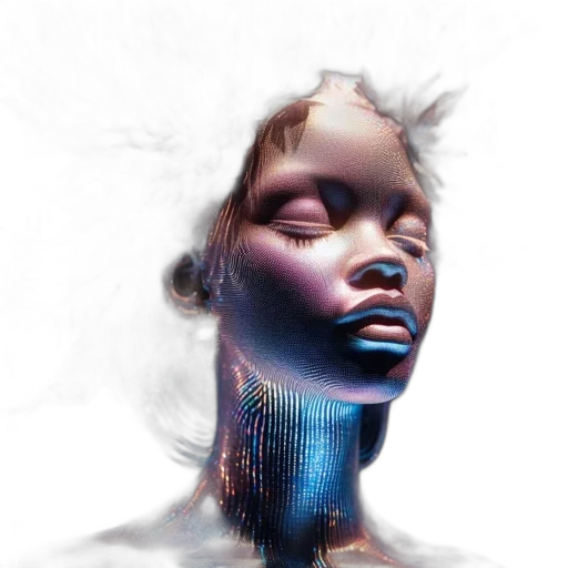 face, robot, concept art, photorealistic transparent PNG cut-out
