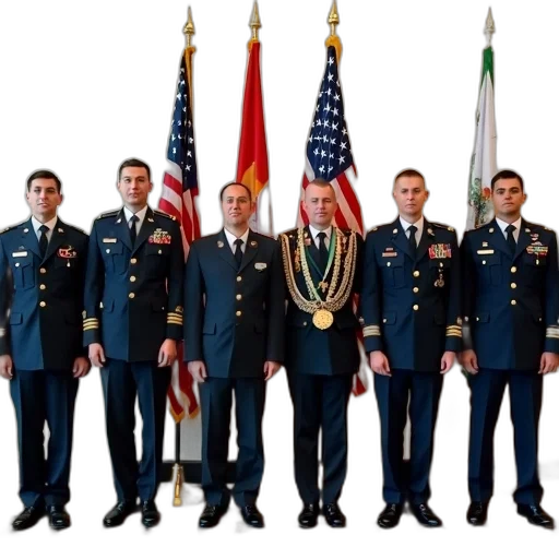 staff, group, soldiers, uniform transparent PNG cut-out