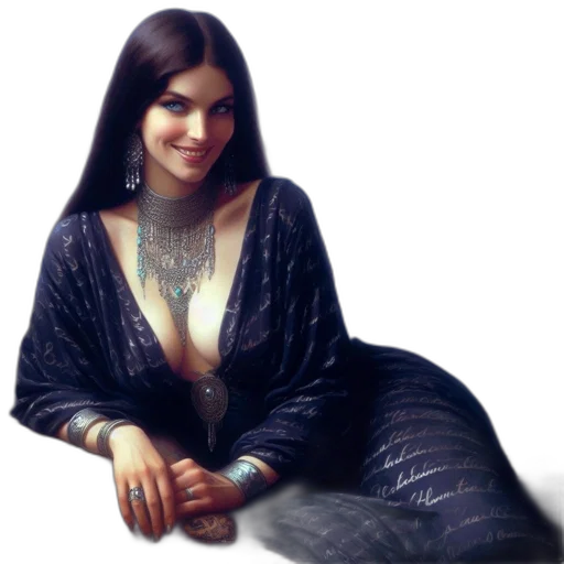 jewelry, dress, photorealistic, oil painting transparent PNG cut-out