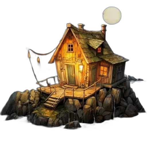building, concept art, 3d render, fantasy art transparent PNG cut-out